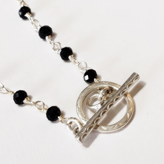Lima Bean Necklace on Rosary Chain 