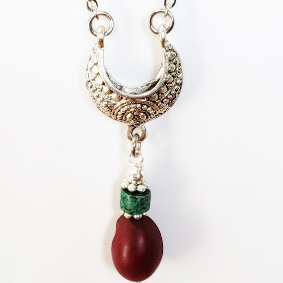 GG60 Mescal Bean Pendant With Turquoise. Etsy