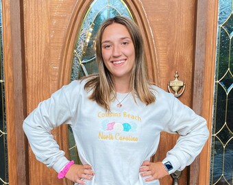 Cousins Beach North Carolina Embroidered Crewneck Inspired by the TV Show The Summer I Turned Pretty (Jenny Han) Romance Bestseller Booktok