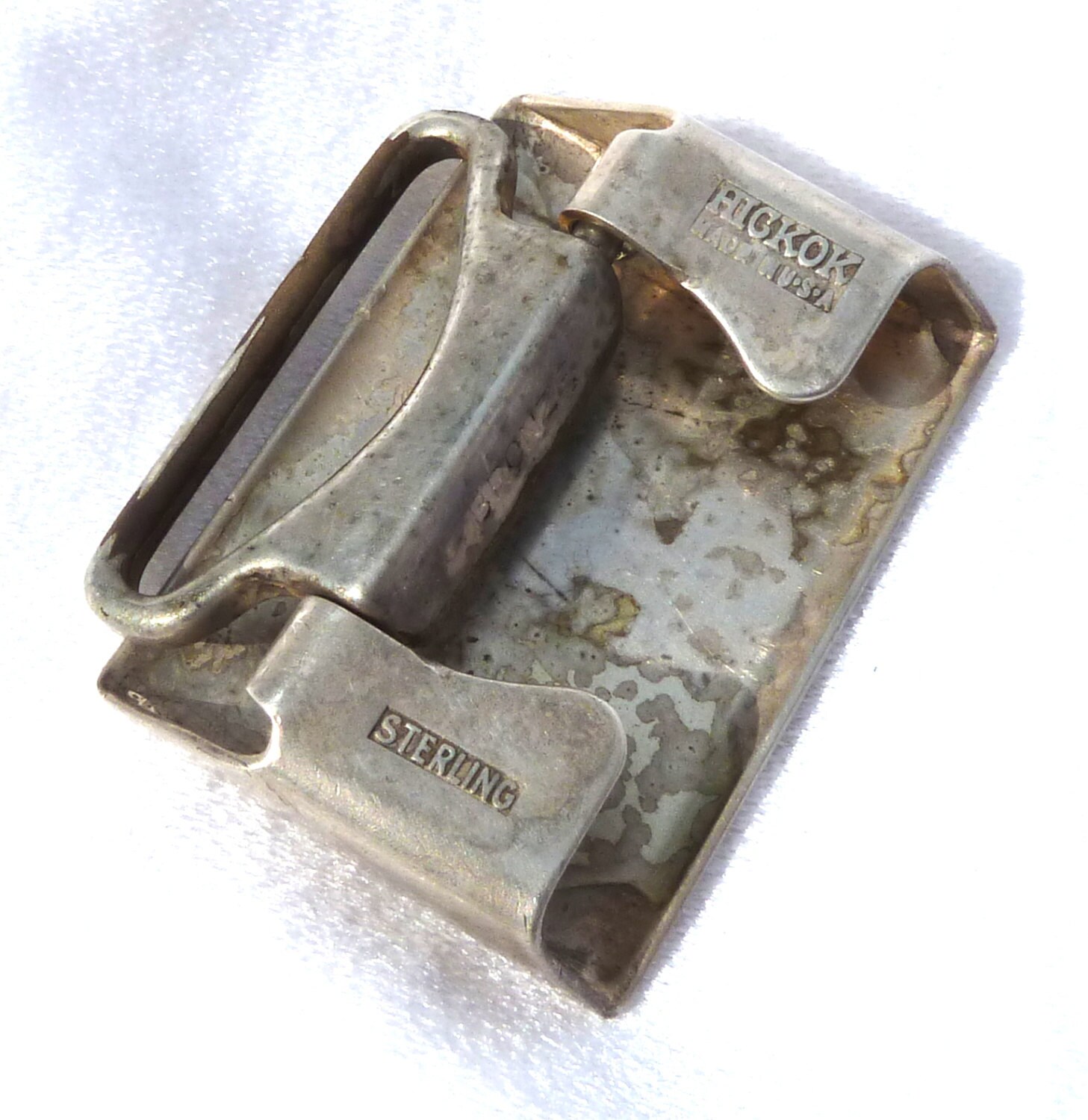 Antique Sterling Silver Hickok Belt Buckle 1.5 X 1 Inches Etsy