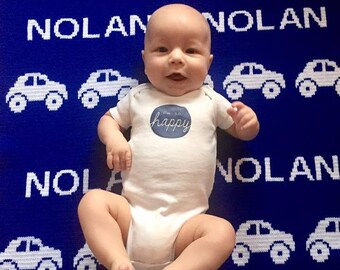 Custom Knit Personalized Baby Blanket