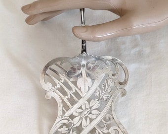 19th century French .800 silver, pierced and chased pastry server; 9 7/8 inches long, 80 grams; no monograms