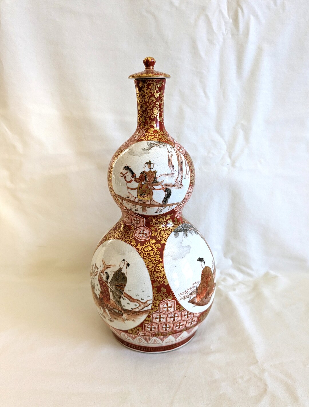 ジャパンクタニ 二重瓢箪花入 明治時代 桂生堂銘 - Etsy 日本