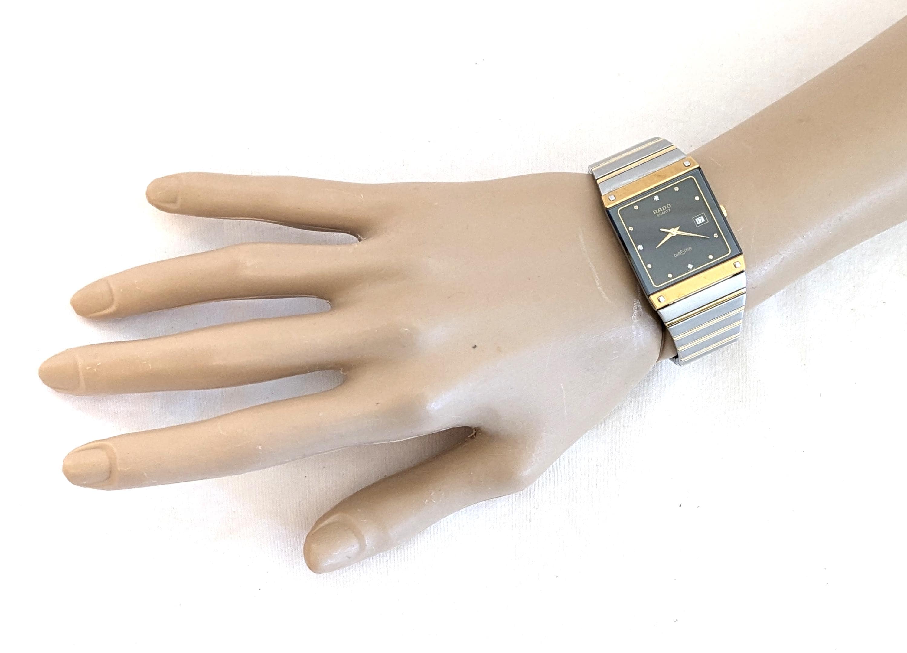 RADO DIASTAR QZ スイス製 純正ブレス•竜頭 90s Rado Diastar Quartz Wristwatch, Stainless & Gold Plated: Ref. No