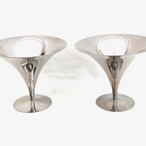 Arthur Salm &quot;Silhouette&quot; Nickel Plated Steel Compotes - Walter Bieger, 1965