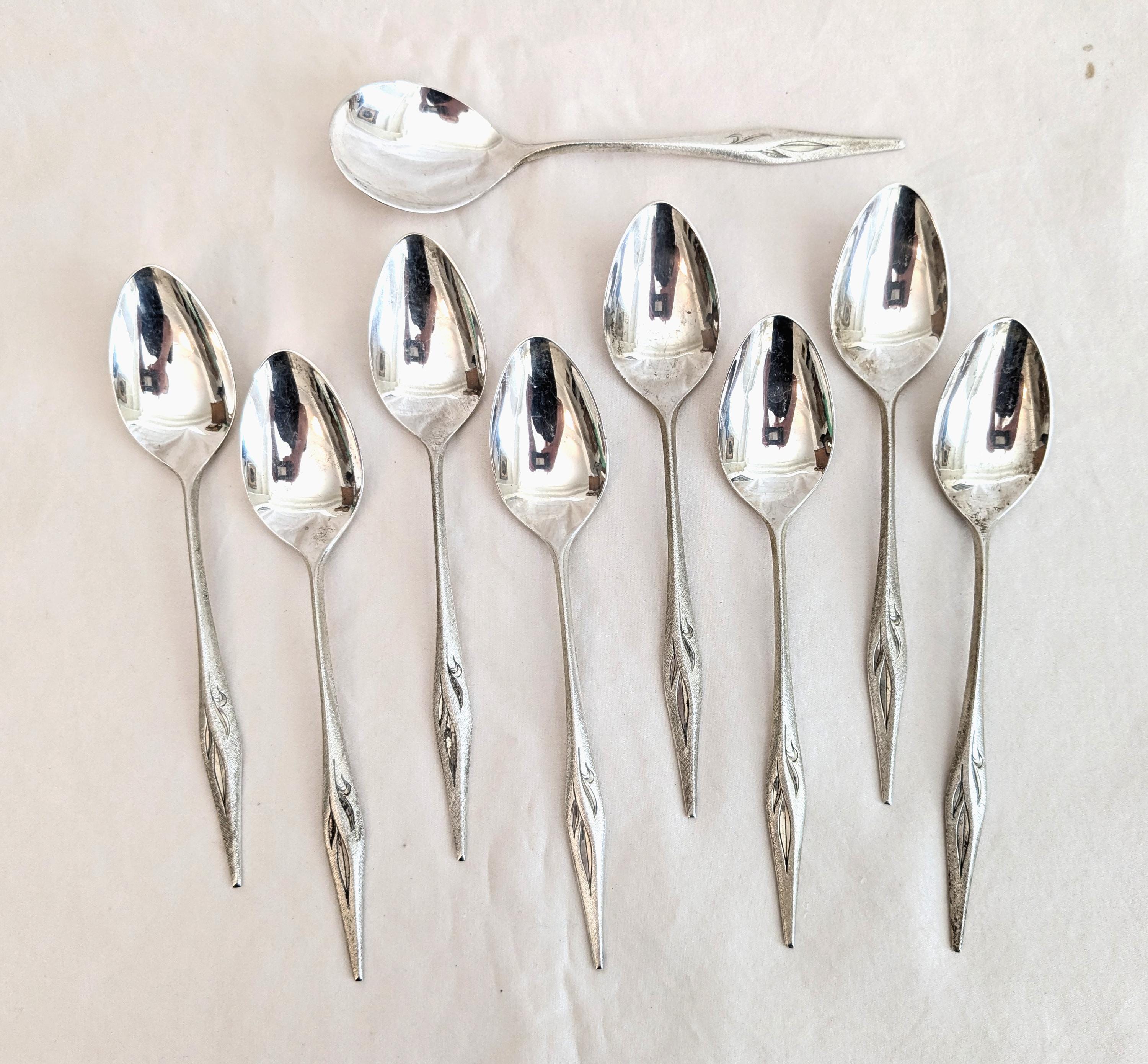 9 Wallace Sterling Dawn Mist Spoons, 8 Teaspoons, 1 Soup Spoon - Etsy
