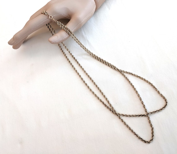 14k Gold 21 Inch Double Strand Rope Chain Necklace 1.5 Mm 