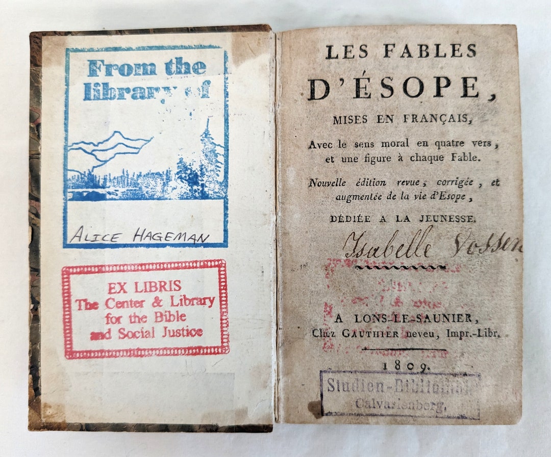 Aesop's Fables, Translated Into French Pub. 1809 in Lons-le-saunier
