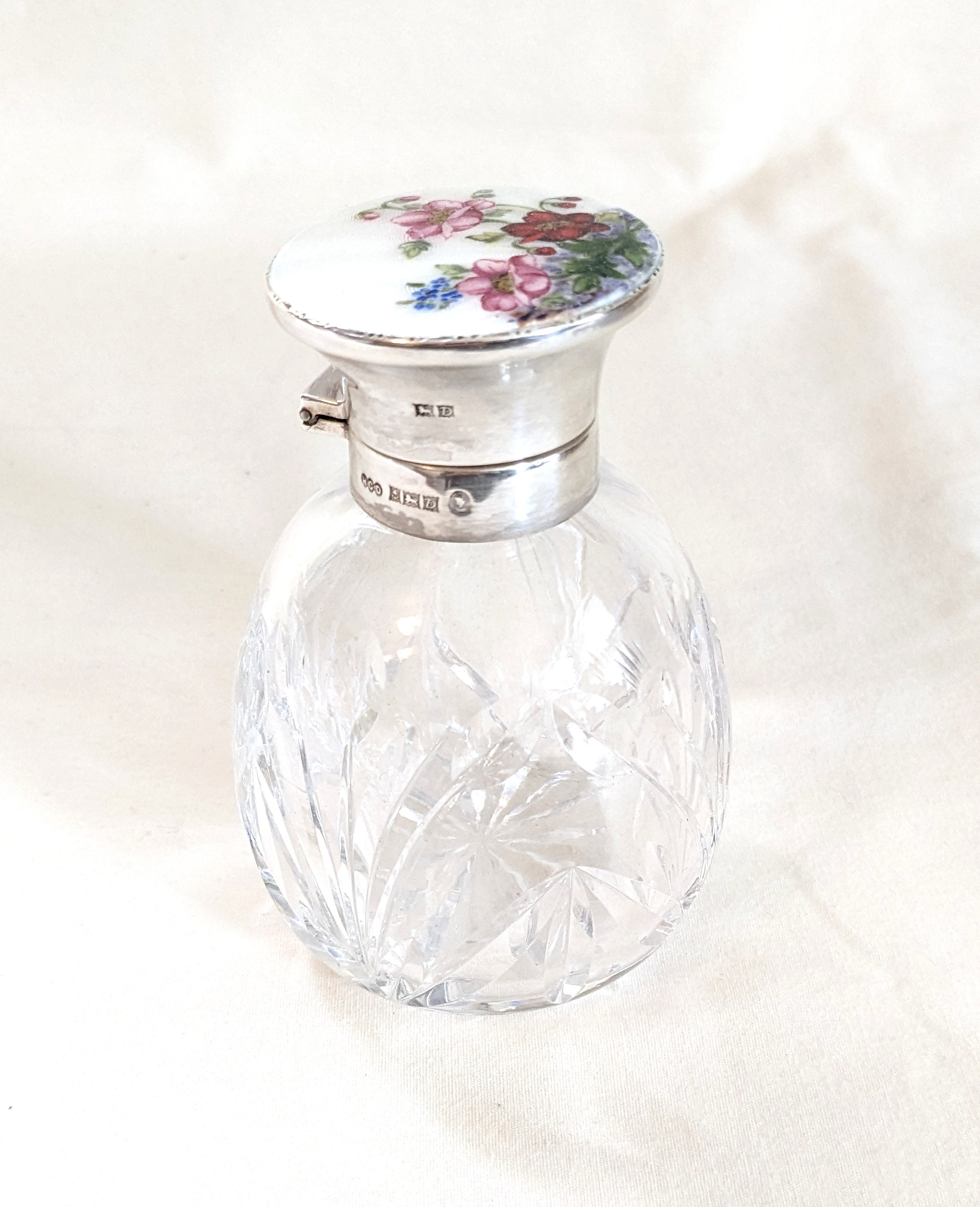 Danish Modern Cloisonné Perfume Bottle with Sweet Violets Scarlet  Pentameter and Lalique Top Note · Creative Fabrica