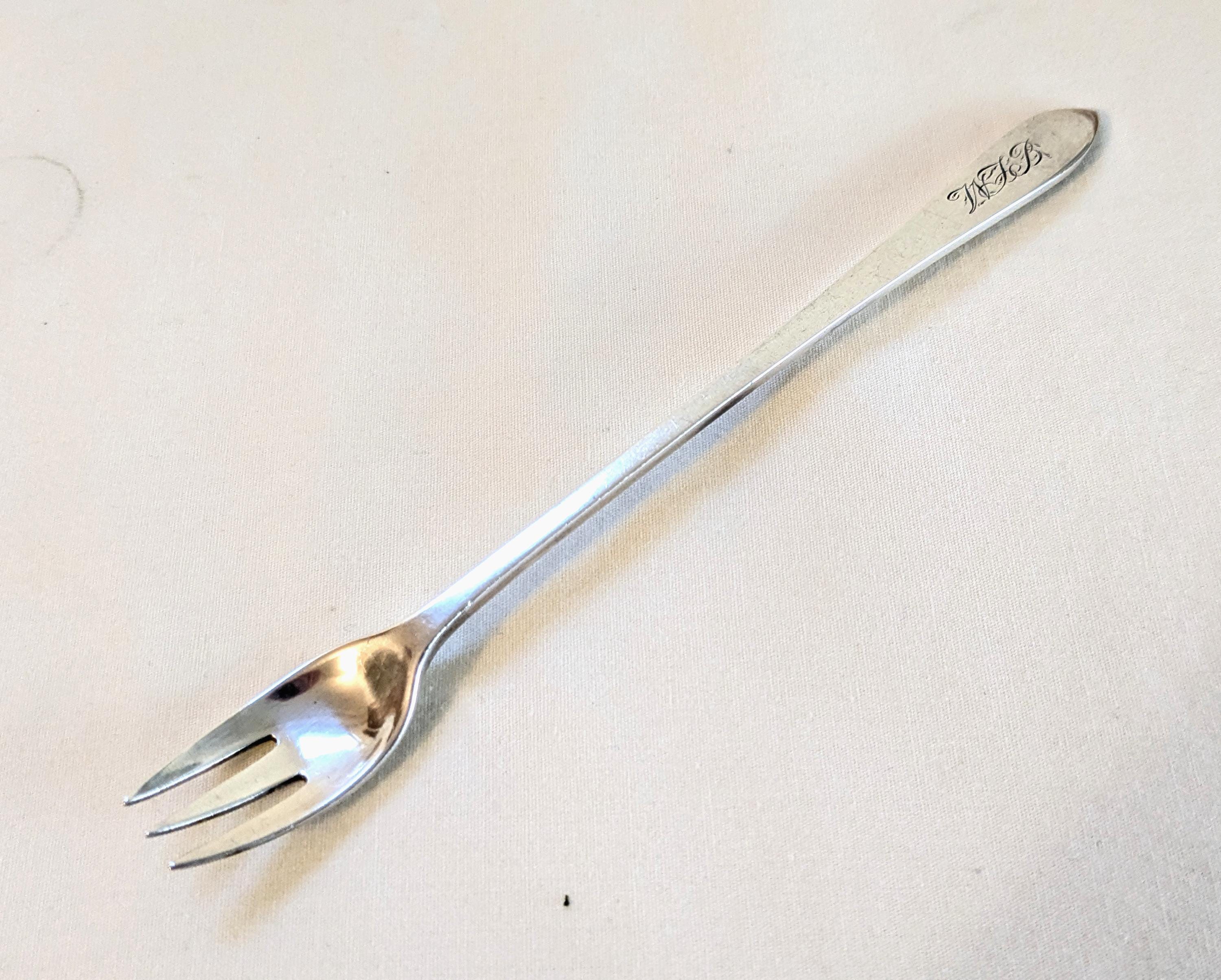 Set of 7 Tiffany & Co Sterling Silver Cocktail Forks, Faneuil