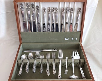 Boxed International Silver &quot;Royal Danish&quot; sterling flatware set, 52 pieces