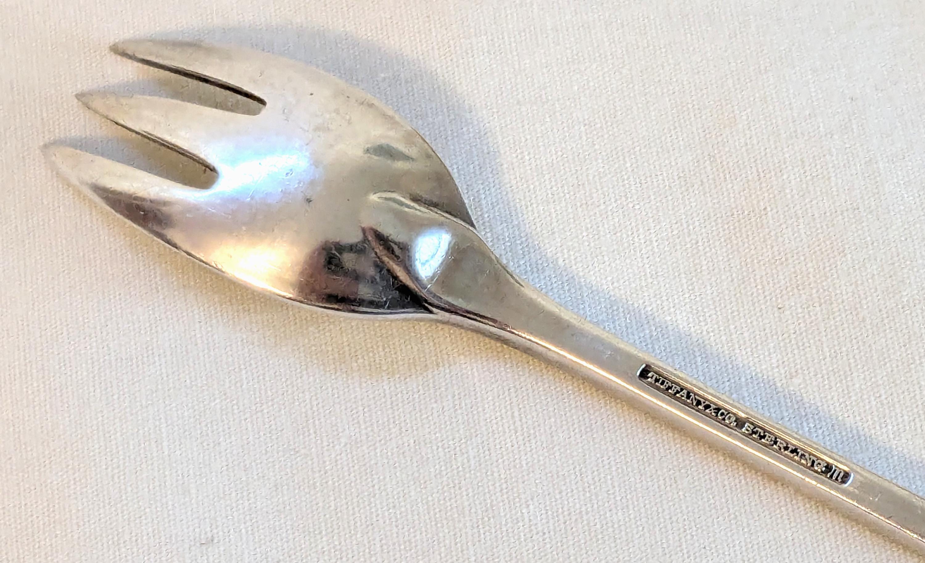 Set of 7 Tiffany & Co Sterling Silver Cocktail Forks, Faneuil