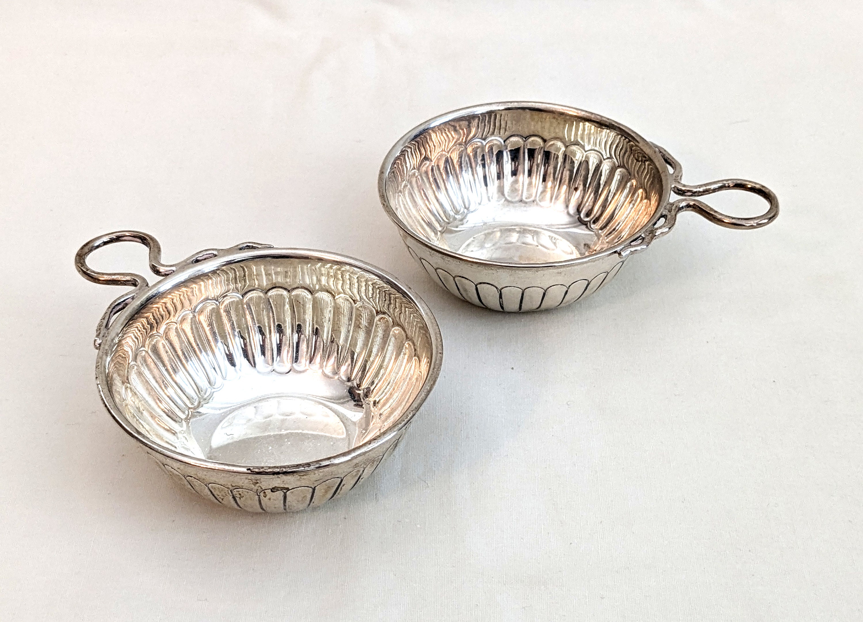 TANE Mexico Sterling Silver Tastevins - Gilt Interior, 1955-1970s