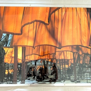 Christo e Jeanne-Claude &quot;The Gates&quot; litografia di grande formato 30 x 40 pollici, firmata a mano dagli artisti, racchiusa in plastica trasparente, pronta per essere appesa