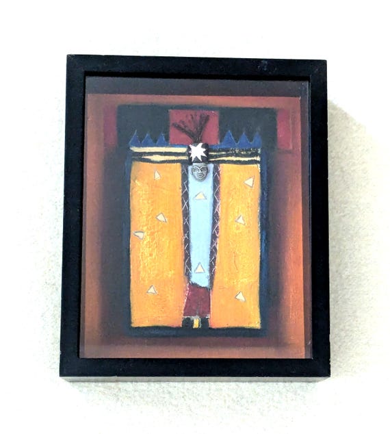 Spirit Watcher, Mixed Media Artwork by Carol Herzog - Shadowbox