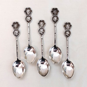 5 Chinese export silver (.900) demitasse spoons; 4 1/4 inches long; 39.5 grams