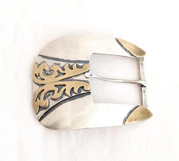 Pat Areias Sterling Silver Belt Buckle – Handcrafted, Brass 
