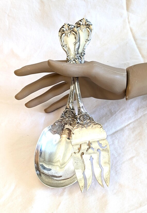 【Reed & Barton】純銀／スプーン４本「ハーレクイン」 Reed & Barton Burgundy Sterling Silver Serving Set - Etsy