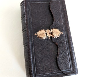 1867 Dutch New Testament & Psalms, leather bound, 14k gold clasp
