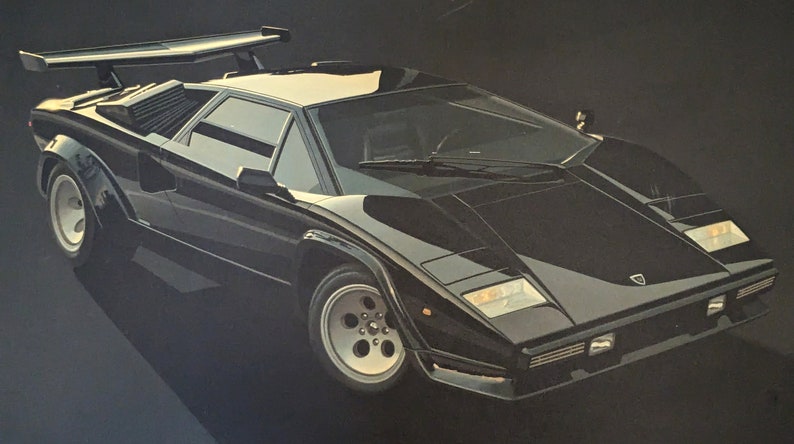 Bob Rector Art Lamborghini Countach Painting: Framed Acrylic Canvas Art by Bob Rector ...