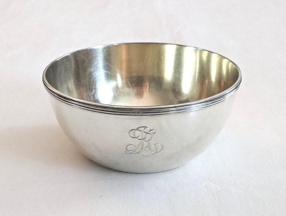 Jezler Switzerland .800 Silver Bowl: Art Deco Gilt Interior