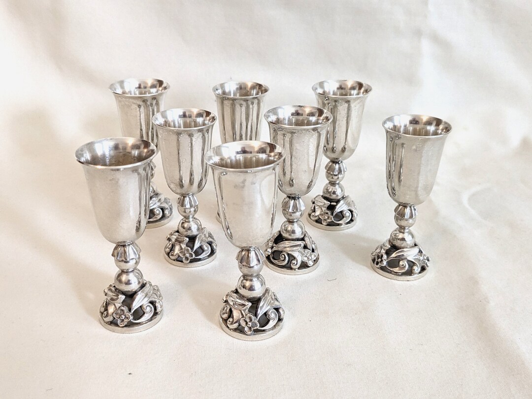 Set of 8 Sterling Cordial Cups Designed by Alphonse La Paglia for ...