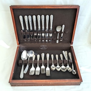 S. Kirk & Son Sterling Silver Flatware Set: Floral Repousse, 55 Pieces