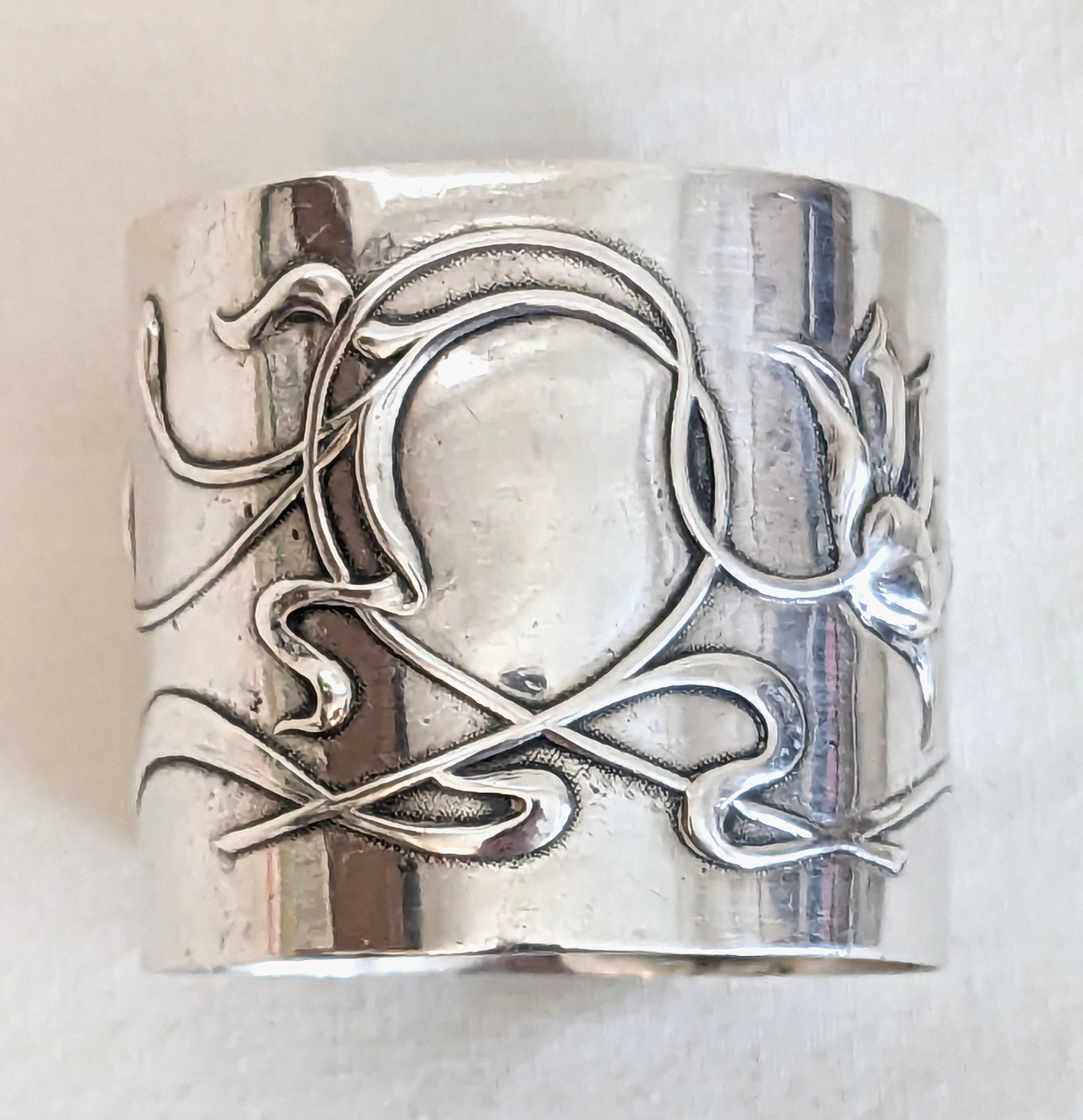 アールヌーボー 0.800 シルバー ナプキンリング 2個 - ドイツ