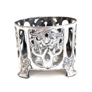 WMF Jugendstil Silver Plated Bottle Holder: German Art Nouveau Pewter