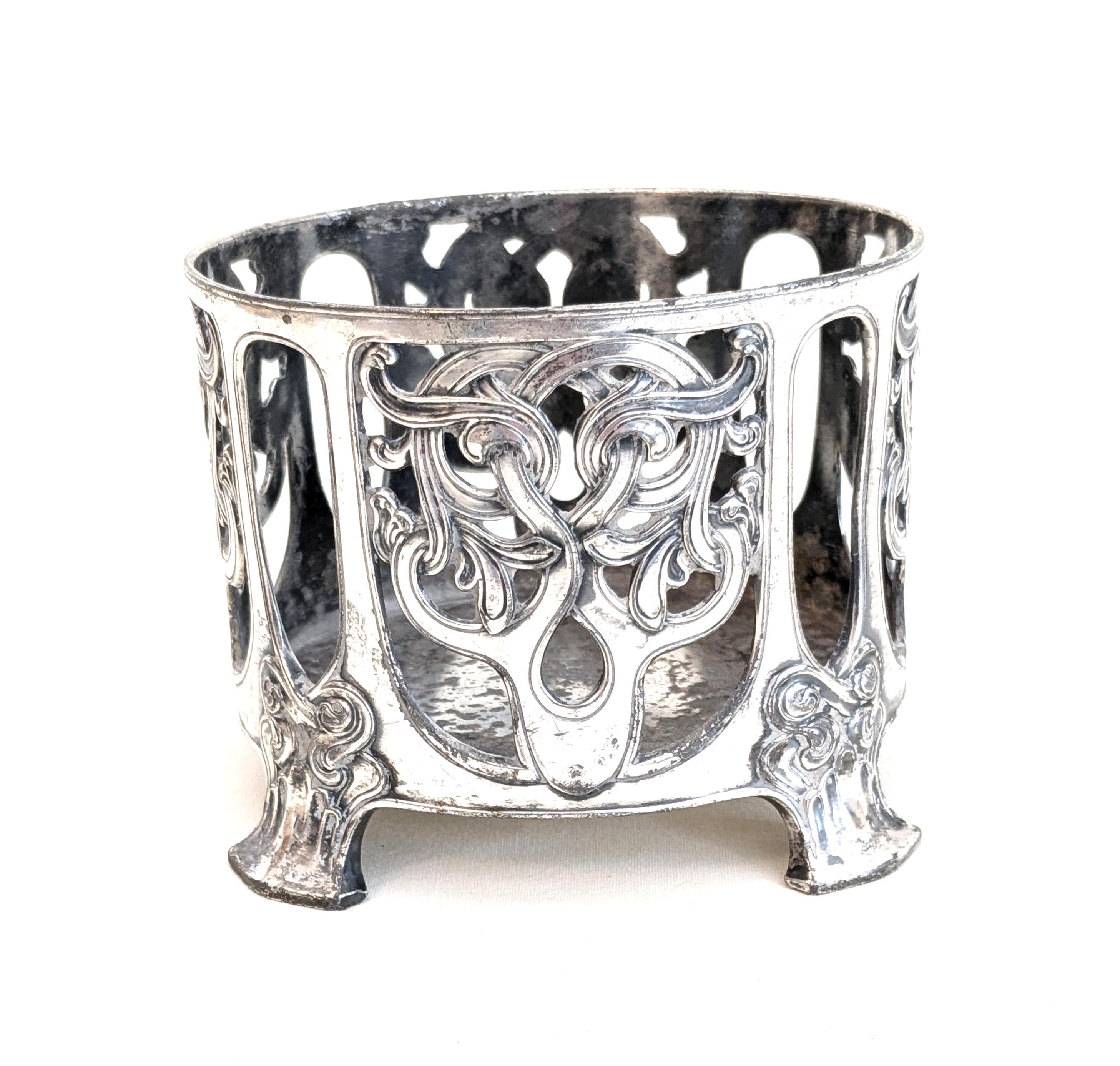 WMF ユーゲントシュティール シルバーメッキ ボトルホルダー：ドイツ