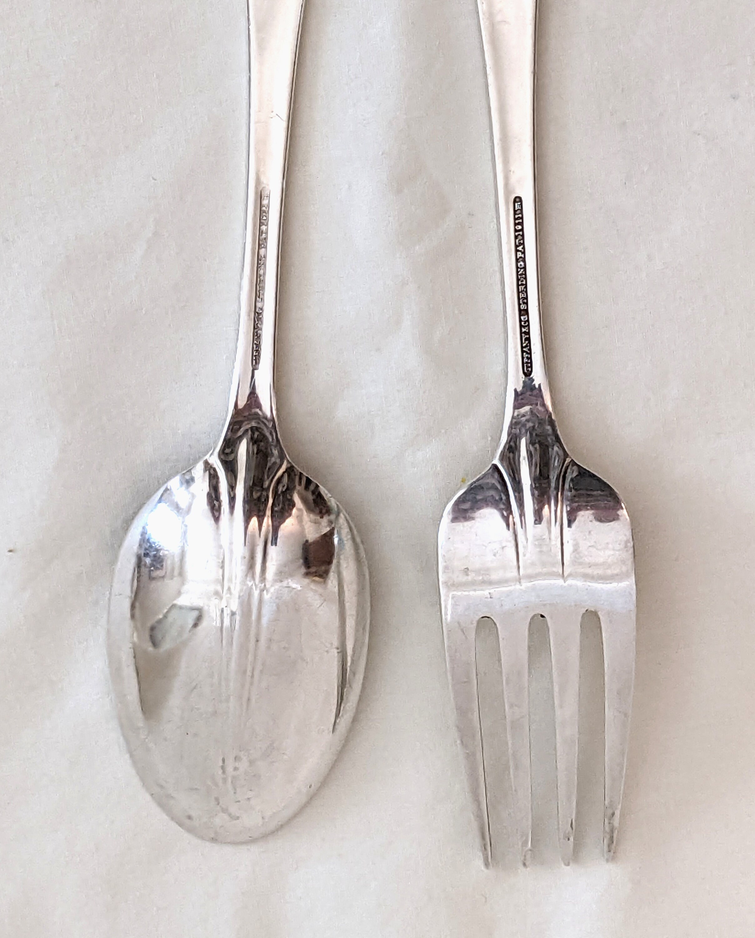 Tiffany & Co Sterling Silver Serving Spoon and Fork, Flemish