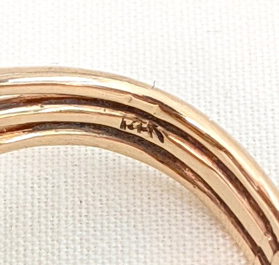 14k Gold Ring, Four Colors Jadeite Marquise Caboc… - image 7