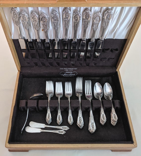Wallace Rose Point Sterling Silver Ice Cream Fork – Custom Made, 5 3/4" – Post-1940, Excellent Condition