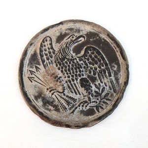 アメリカ南北戦争時の北軍カートリッジボックスストラップ用イーグル胸当て、2 1/2 x 2 1/2インチ