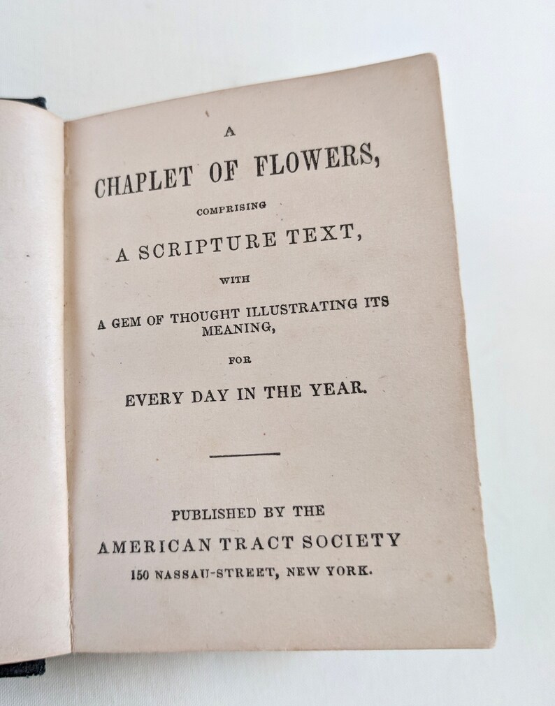 Miniature Bible Verse Book A Chaplet Of Flowers 1847 - 