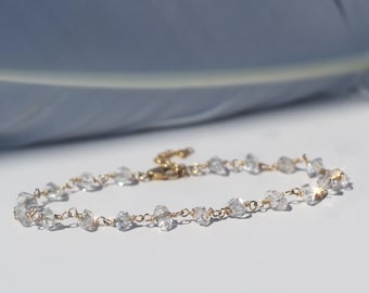 Pulsera de diamantes Herkimer, pulsera de cuentas de diamantes Herkimer, pulsera de diamantes Herkimer de calidad AAA, pulsera de cristal curativo, pulsera de regalo