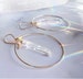 Crystal Quartz Earrings, Gold Boho Hoops, Crystal Earrings, Healing Crystal Earrings, Crystal Hoop Earrings, Quartz Hoops, Gift for Her 