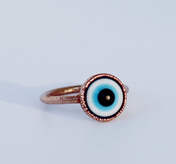 Vintage Glass Evil Eye Ring | lorraine frances