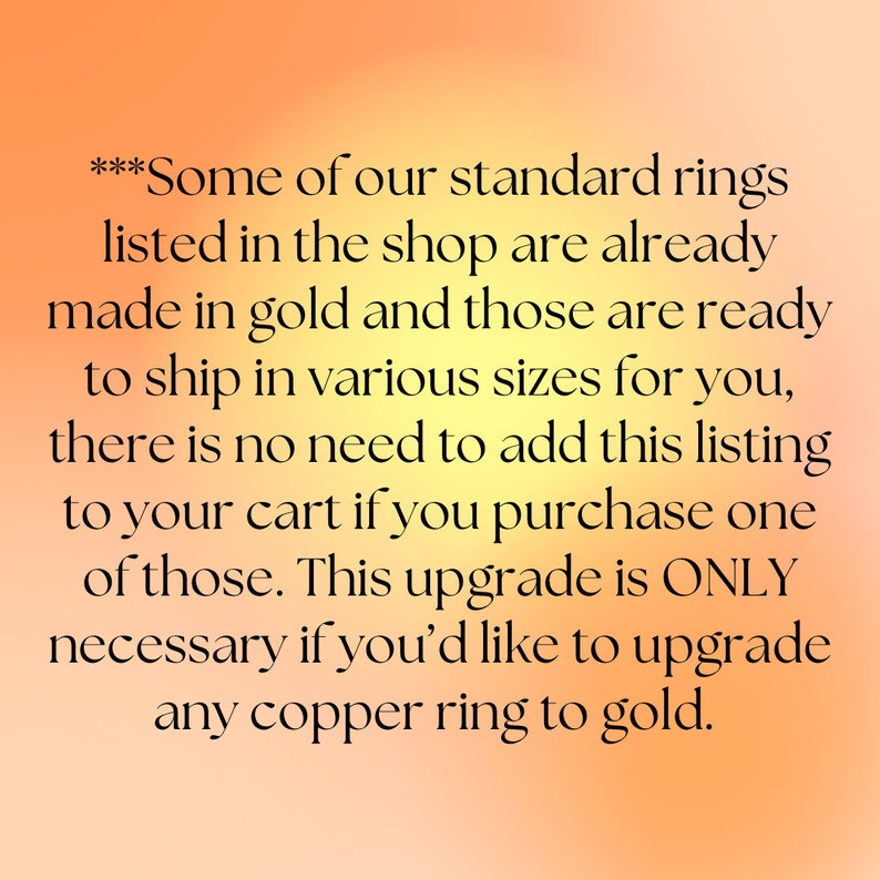 Gold Ring Upgrade Add this to your cart to make any copper ring turn to gold afbeelding 8