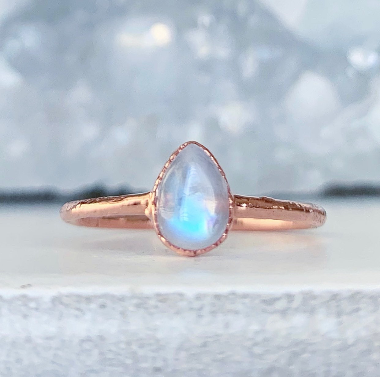 Moonstone Stacking Ring Gift for Her June Birthstone Ring - Etsy