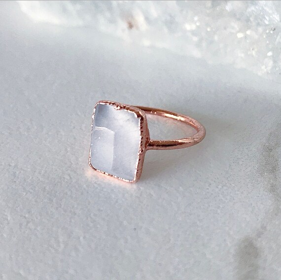 Rose Quartz Raw Copper Ring Rose Quartz Raw Copper Ring