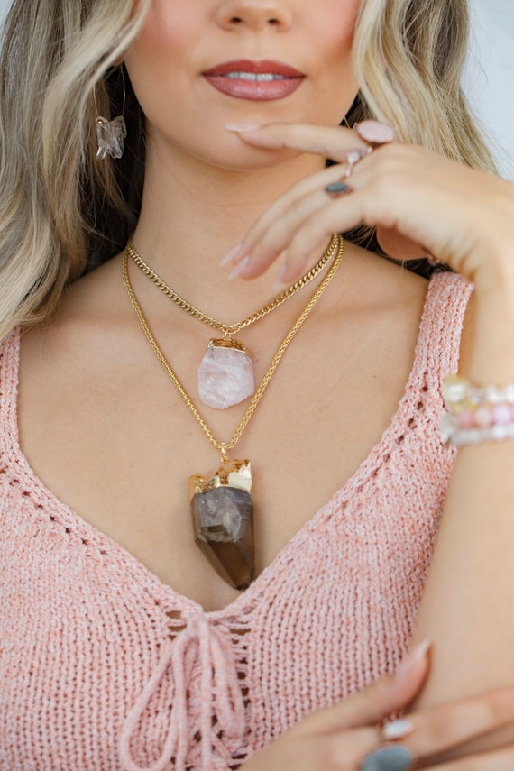 Large Smoky Quartz Necklace Huge Smoky Quartz Pendant Rough