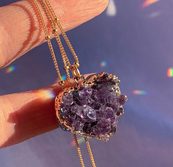 品揃え豊富で Heart Necklace, Heart Amethyst Geode Love Self Necklace, アクセサリー