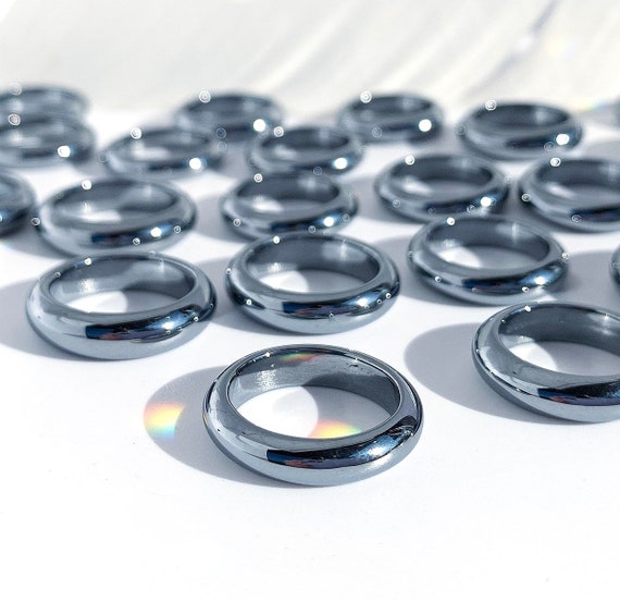 Solid hematite ring sale