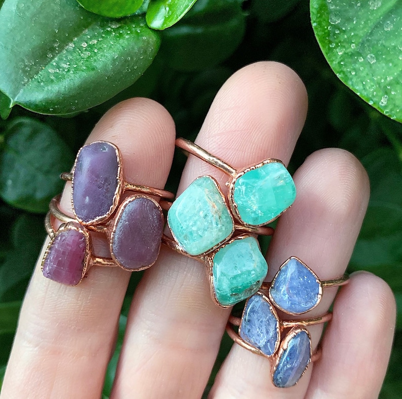 Raw Ruby Gemstone Ring Rough Ruby Ring July Birthstone Ring July Birthstone Jewelry Gifts for Her Uncut Ruby Healing Gemstone Jewelry