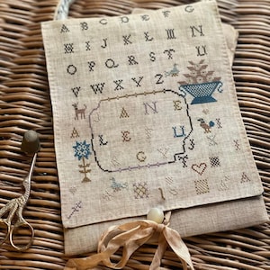 Stacy Nash Primitives - Jane Lefurgy Hoop & Thread Sewing Bag (2022) - cross stitch chart