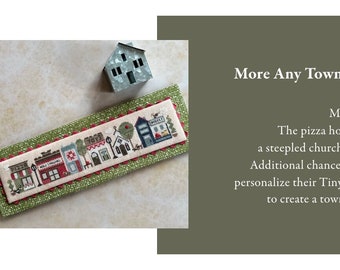 MORE Any Town Tiny Town (2024) by Cecilia Turner of Heart in Hand -- paper chart/buttons