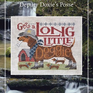 Deputy Doxie&#39;s Posse by Diane Randall of Silver Creek Samplers (2023) - cross stitch chart