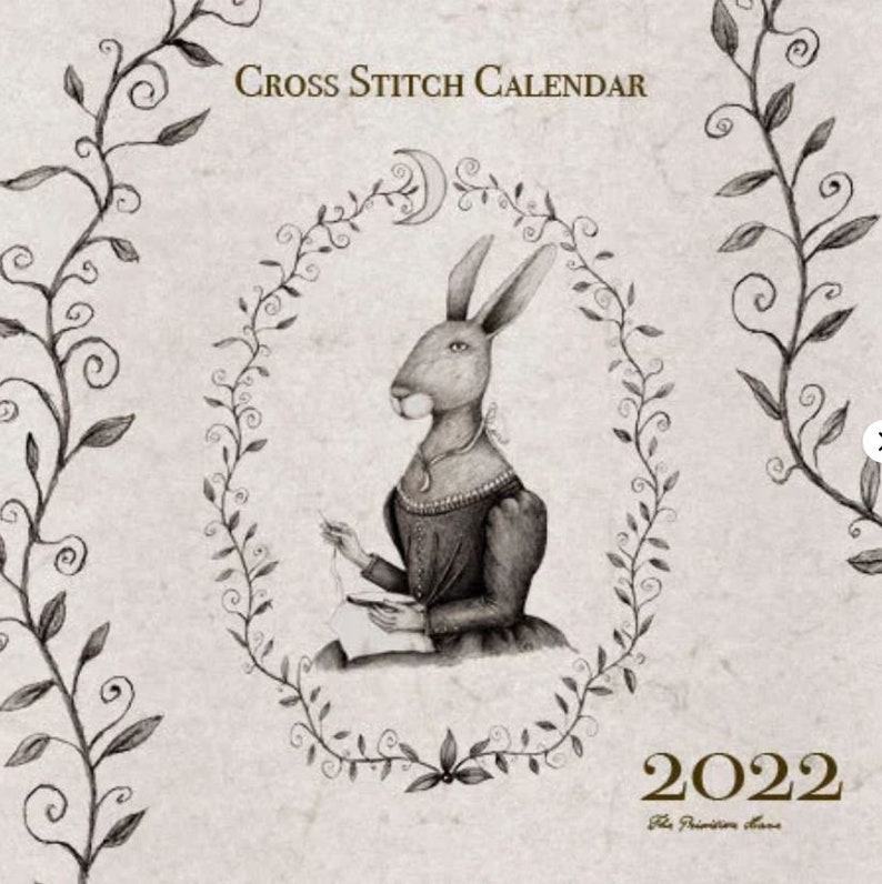 2022 Cross Stitch Calendar by Isabella Abbiati of the Etsy