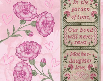 EXCLUSIVE - Blooming Forever Bell Pull (2024) by Holly Freeman of Stitchy Prose -- paper chart